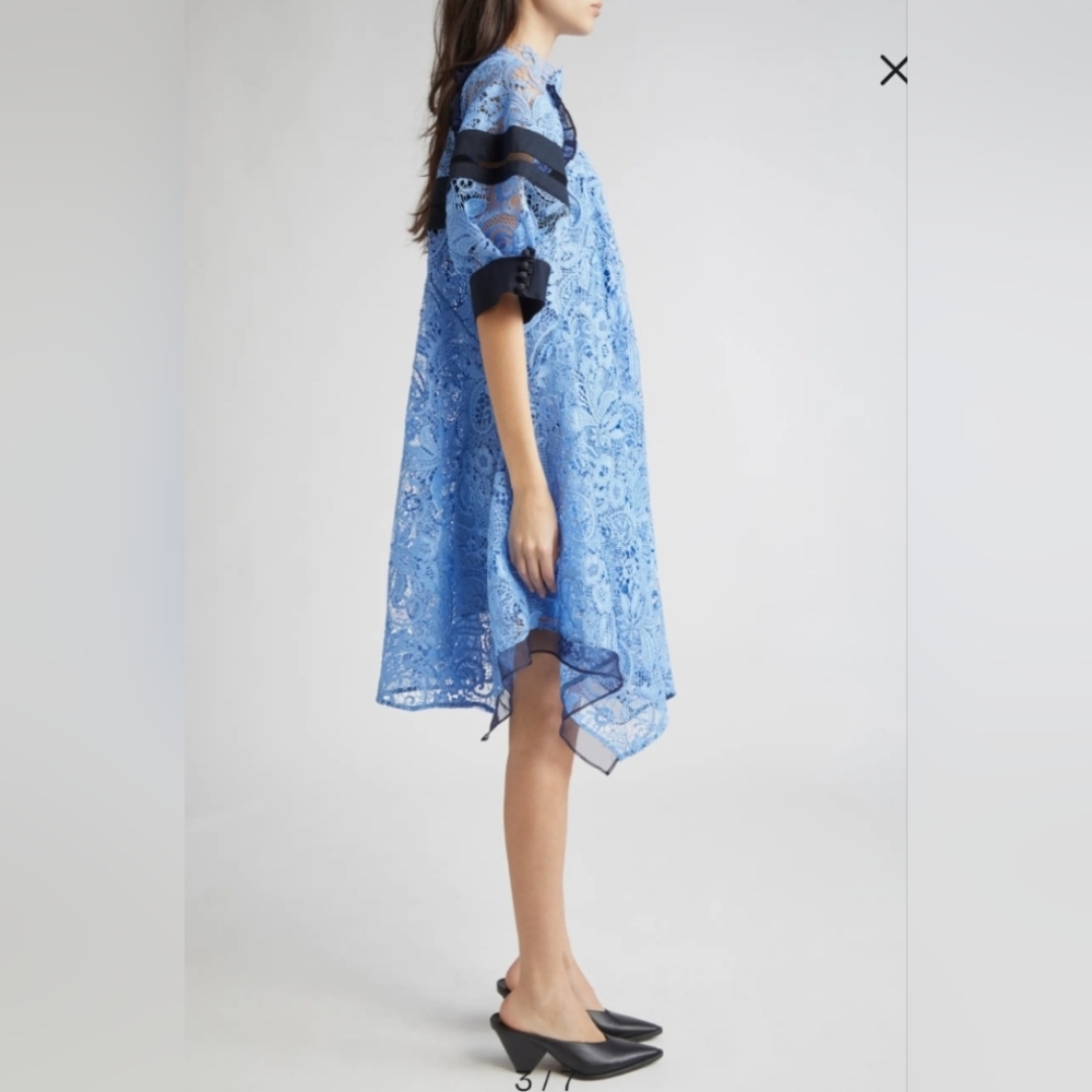 3.1 Phillip Lim Corded Lace Handkerchief Hem Dress - Picture 2 of 6